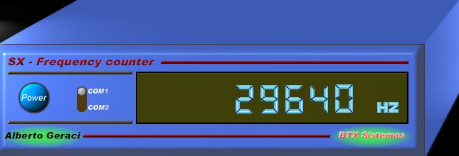 PC Software (Windows) front end for the frequency counter device.